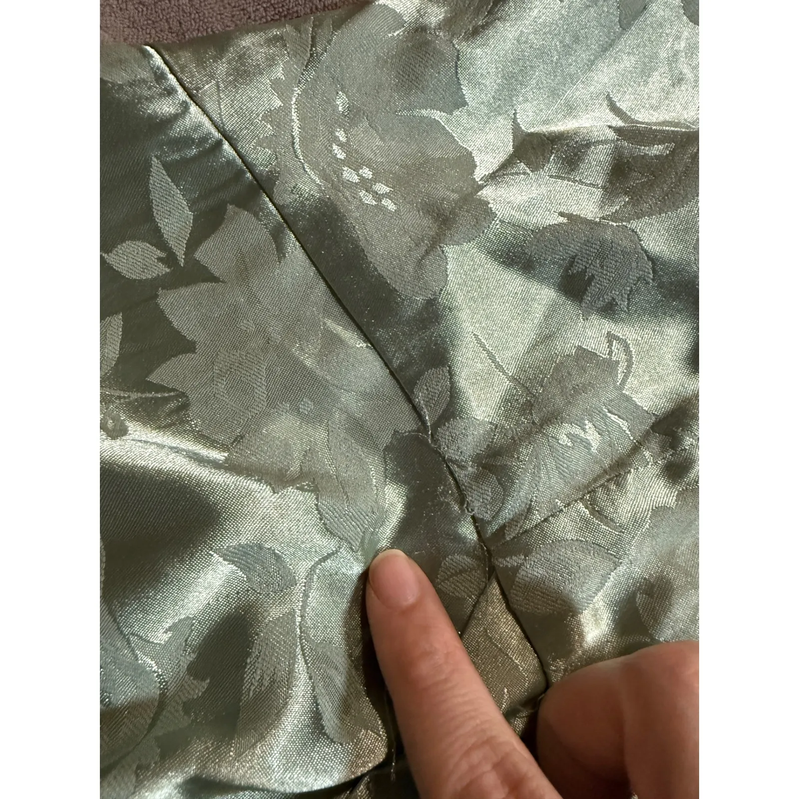 NWOT Lulus Size Large Radiant Refinement Sage Green Satin Jacquard Maxi Dress - Image 7