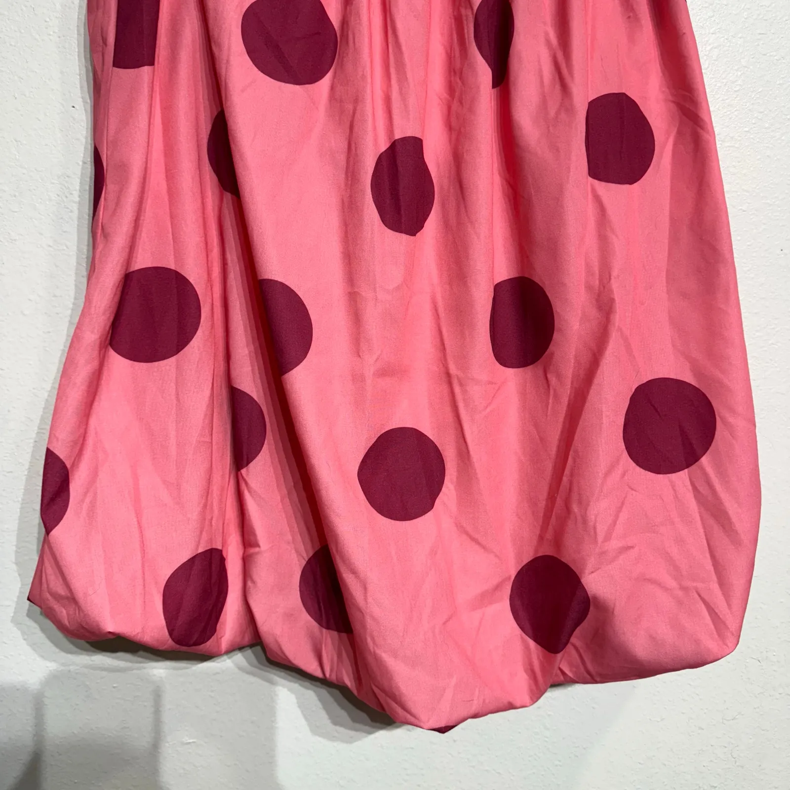 Pink Polka Dot Sleeveless Mini Bubble Dress Sz M Size M - Image 4