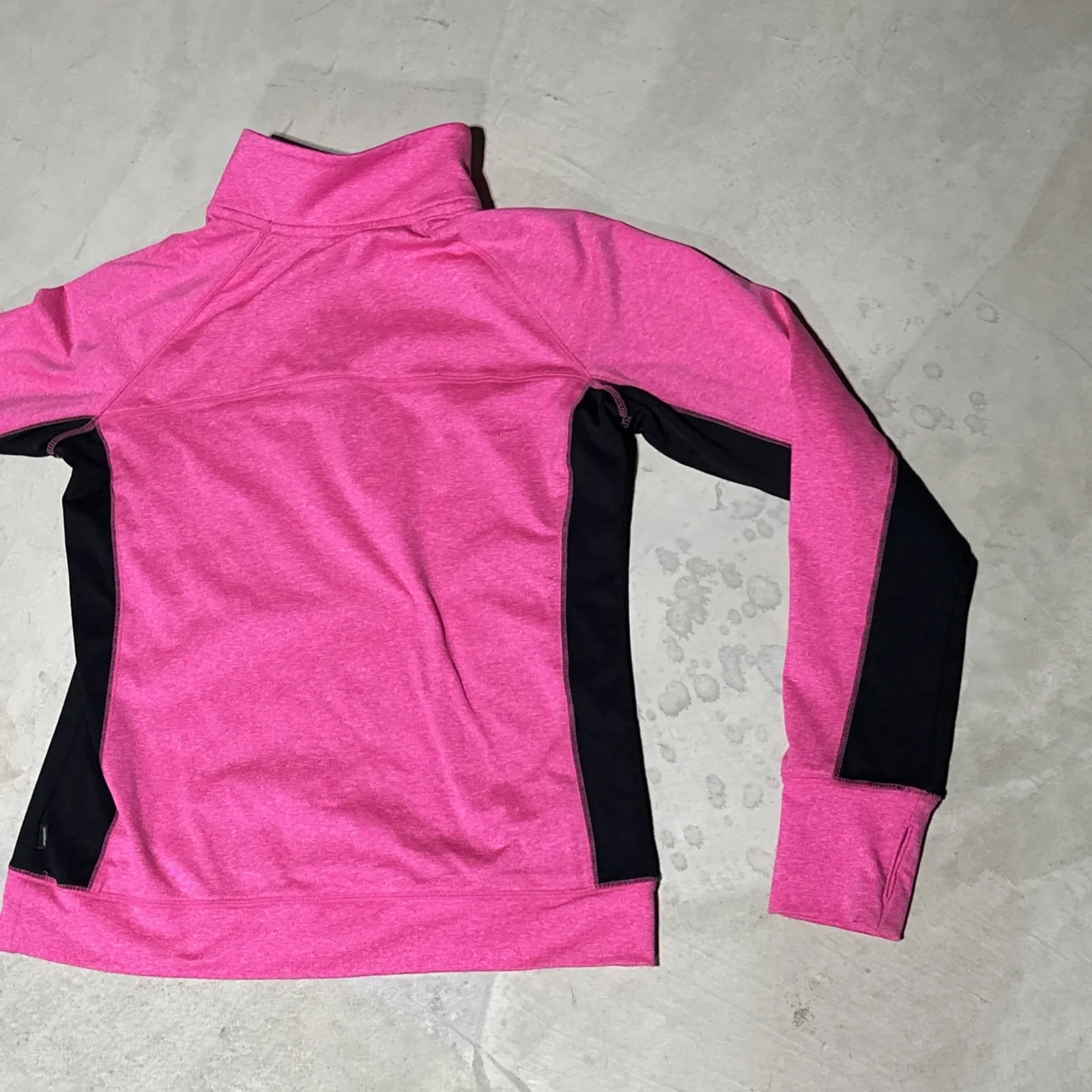 Victoria's Secret Pink and Black 1/4 Zip Pullover Reflective Jacket SZ Large EUC - Image 10