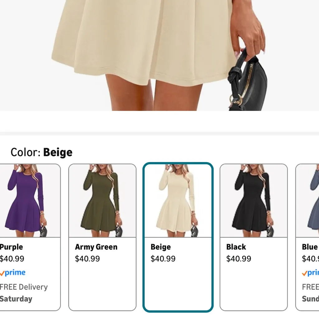 Prettygarden pleated babydoll Cream Long Sleeve Dress - Image 6