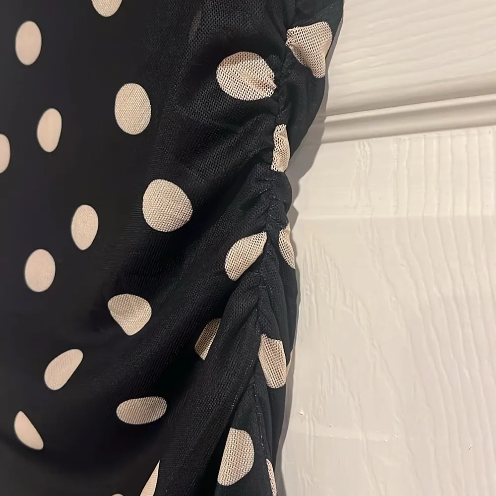 Polka Dot Mini Dress - Black and White - Image 10