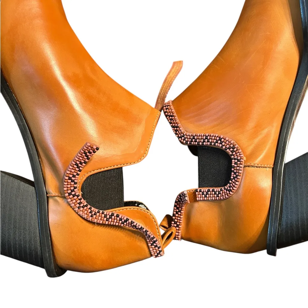 Farm Rio Caramel Tan Cut Out Slip on Ankle Boots(Size 8.5) - Image 5