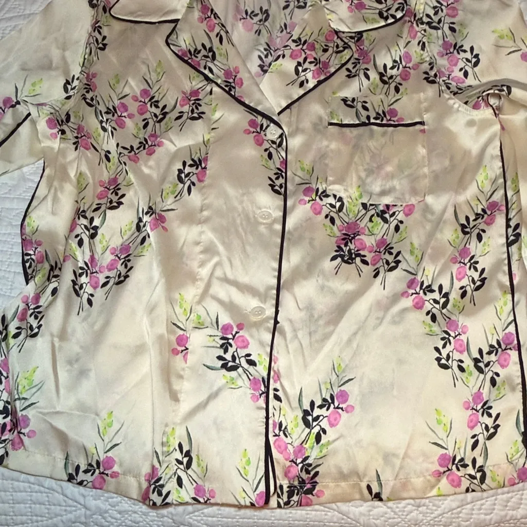 Zara Printed Piped Satin Shirt - Image 3