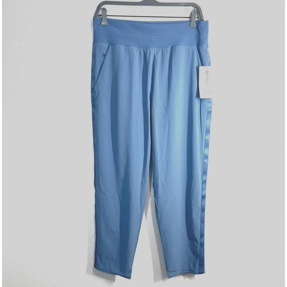 Athleta Nolita Slim Tapered Crop Pants  Light Blue‎ Women 14 Pockets Relaxed Fit - Image 3