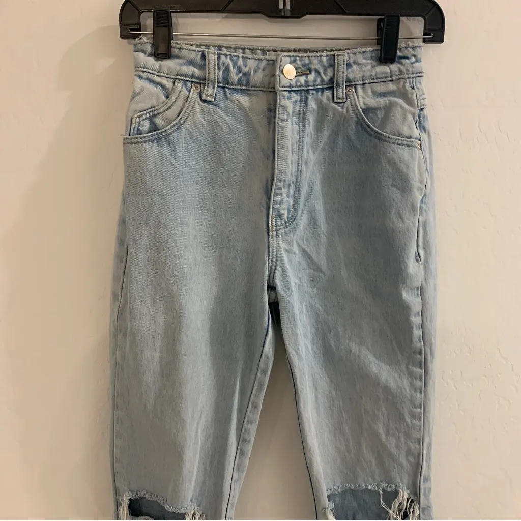 Rolla’s High Rise Straight Distressed Sunbleach Worn Wash Jeans Size 24 - Image 6