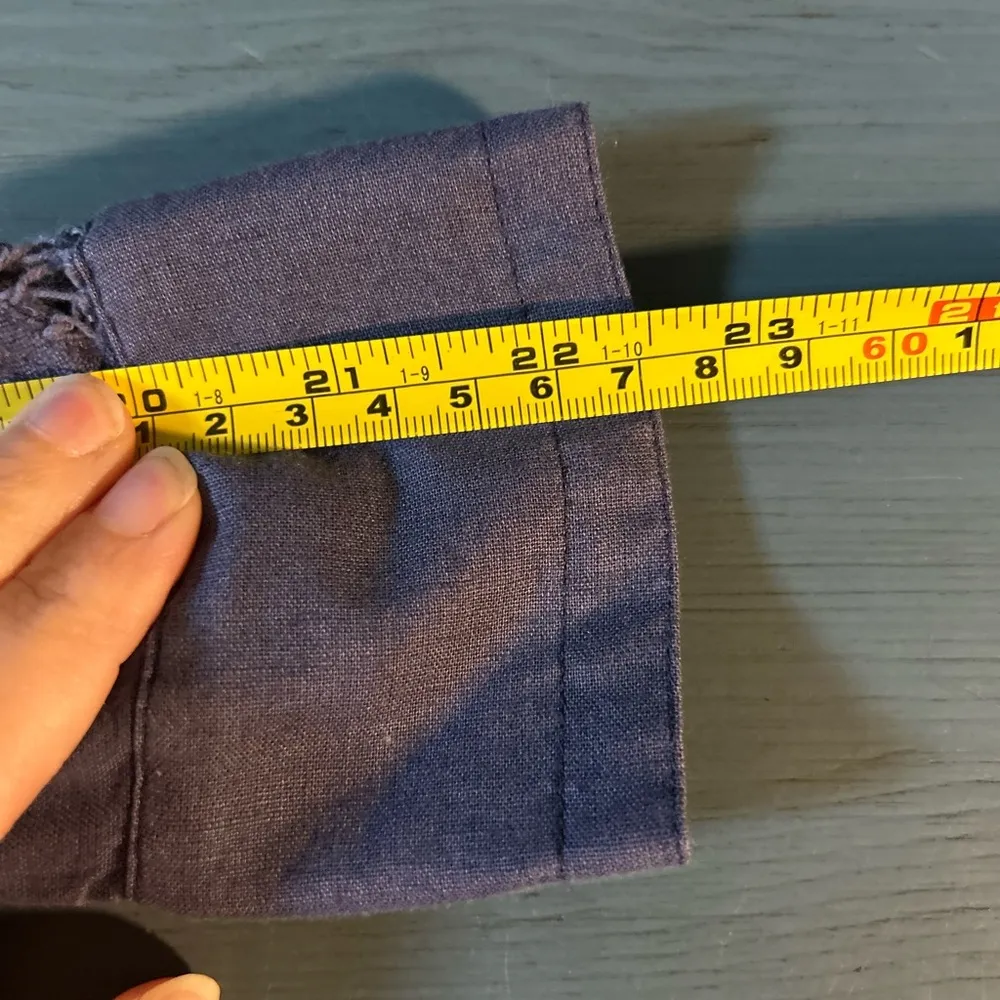 Blue Button-Down Shirt with Lace Detail | Size 0 - Image 8