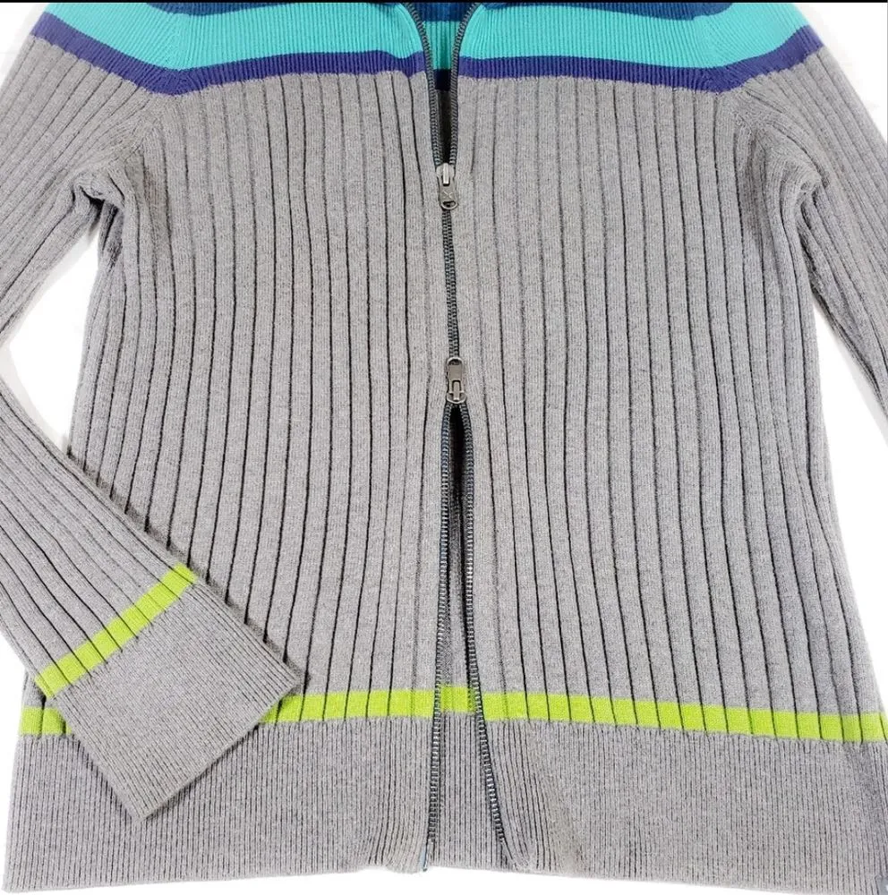 Full Zip Sweater Jacket Turtleneck SzL - Image 3