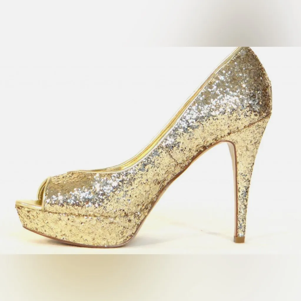Guess Gold Strappy Stiletto Heels - Image 3