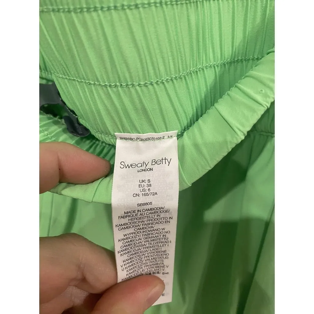 Sweaty Betty Relay Shell Shorts Womens Small Green Running Athletic Elastic - Image 3