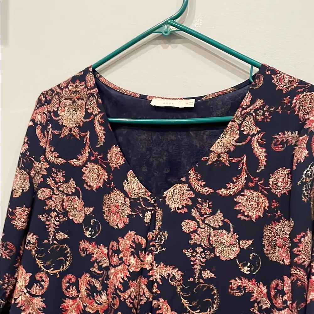 Floral Print babydoll dress dark blue - Image 2