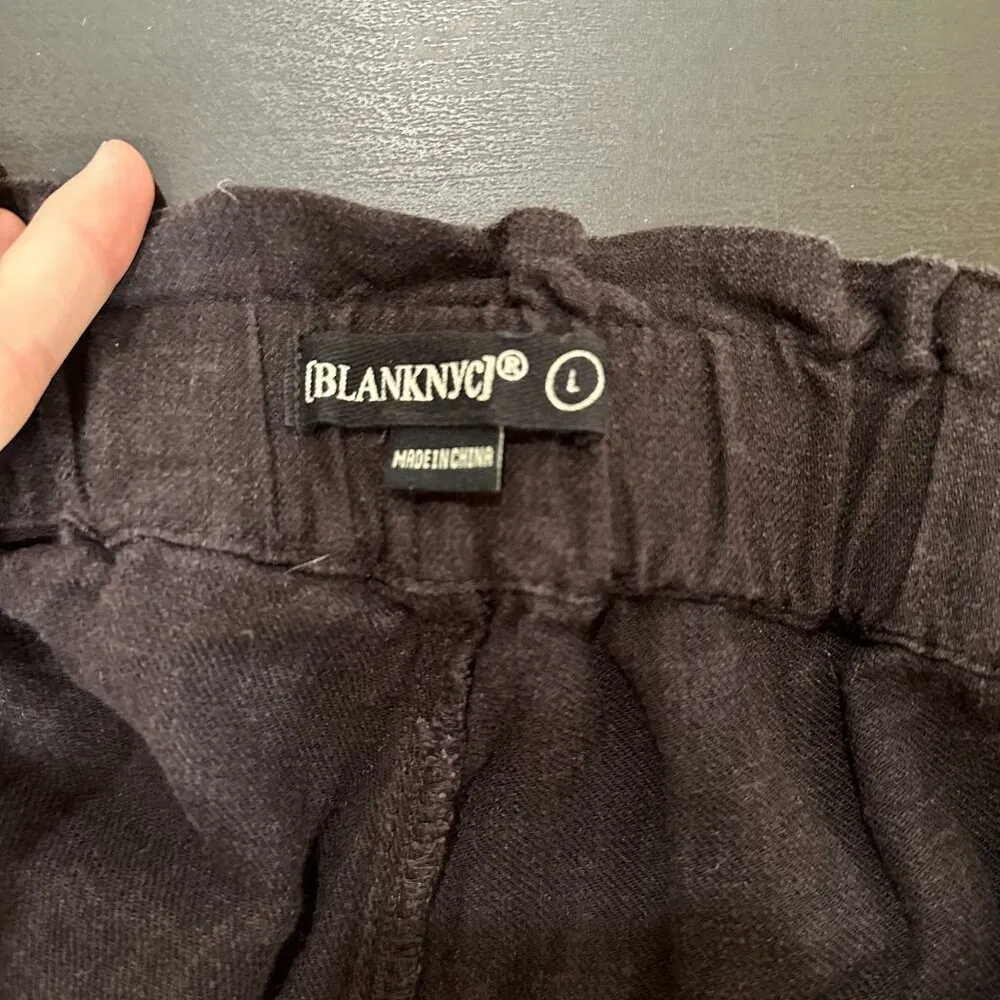 BLANK NYC Tie Waist Crop Linen Wide Legs - L - Image 7