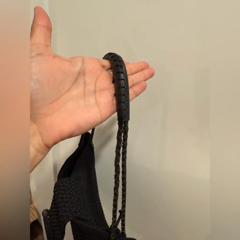 NWOT The Sak Black Crochet Shoulder Boho‎ Tote Bag - Image 5