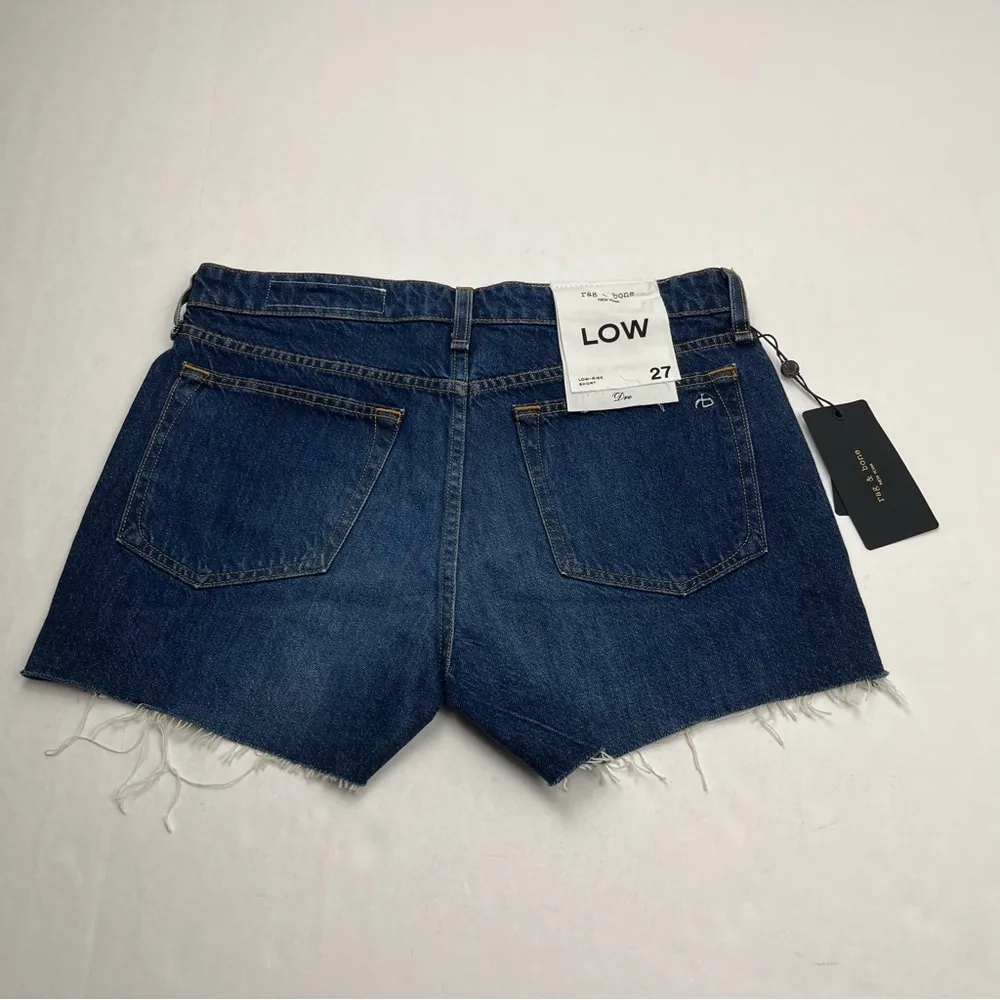Rag & Bone Dre Low Rise Short Womens Size 27 Dark Wash Blue Denim Button Fly NEW - Image 11
