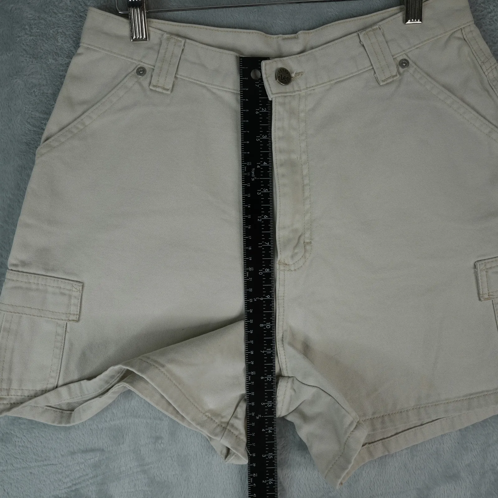 Lee Riveted Cargo Shorts Womens 10 Medium (29x4,5) Tan Cotton High Rise Mom - Image 7