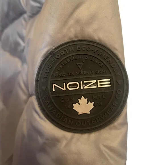 NWT Noize Gray Hooded Puffer Full Zip Jacket Coat Sz‎ Lg - Image 9