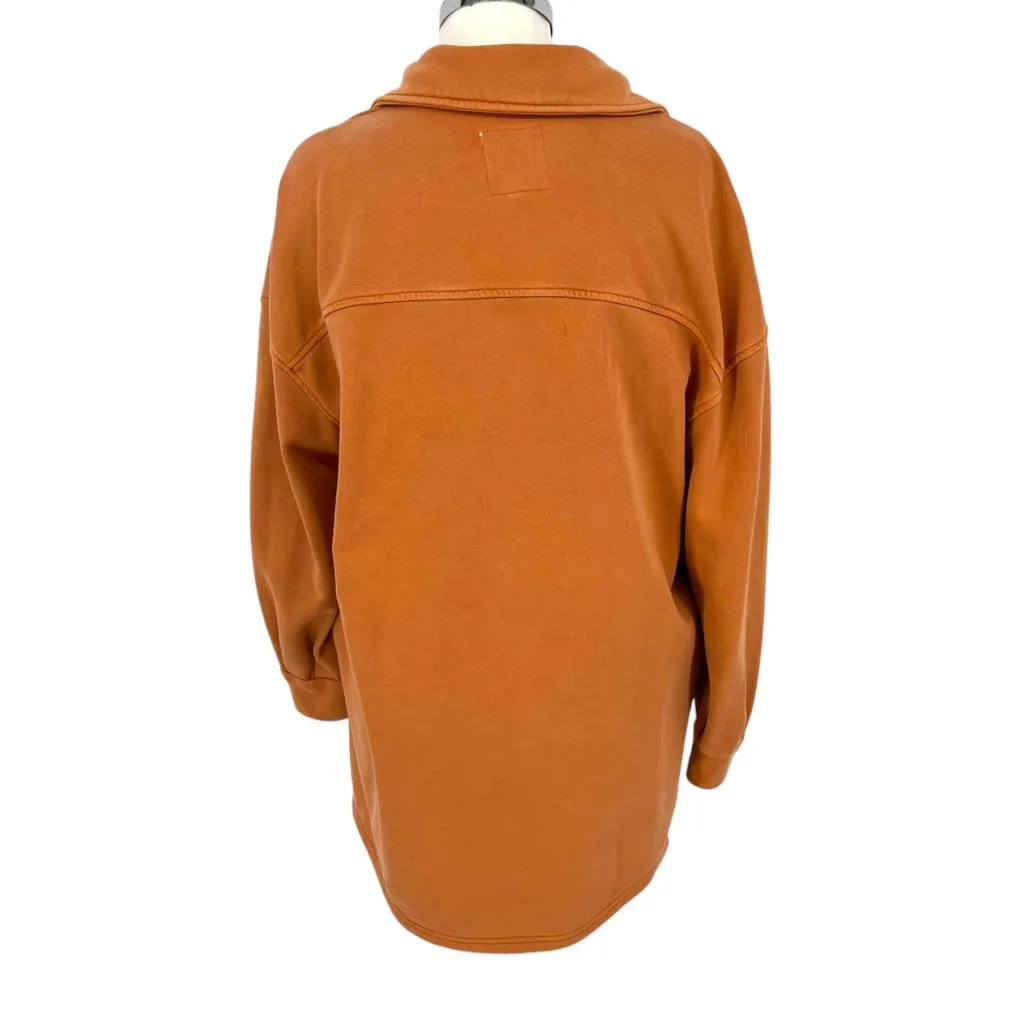 Avec Les Filles Shirt Jacket Shacket Button Down Coat Orange Size Large - Image 7