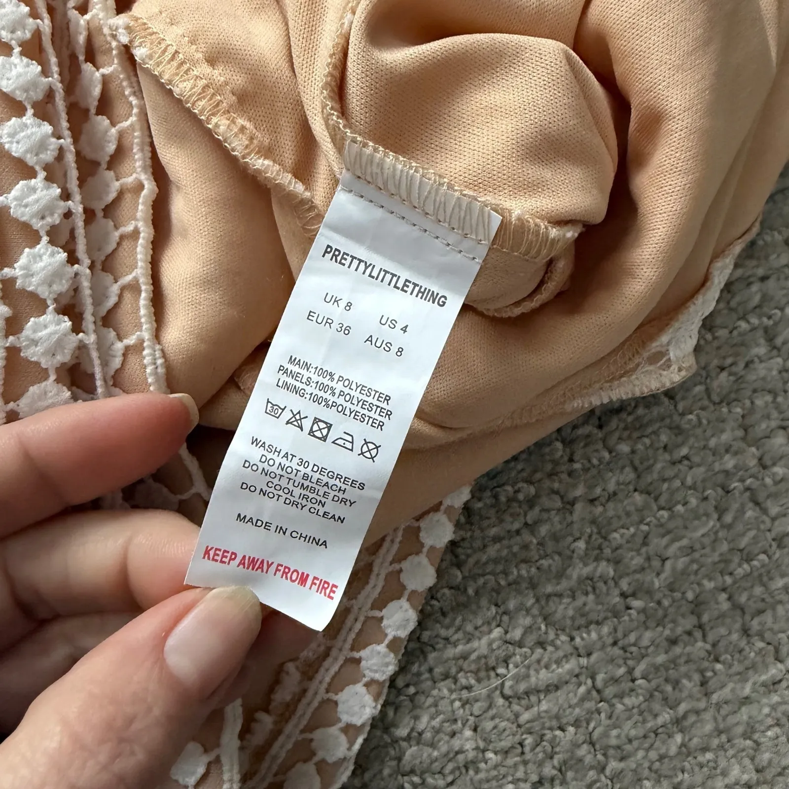 Pretty Little Thing White Lace Halter Midi Dress Sheath Formal Womans Size 4 - Image 13