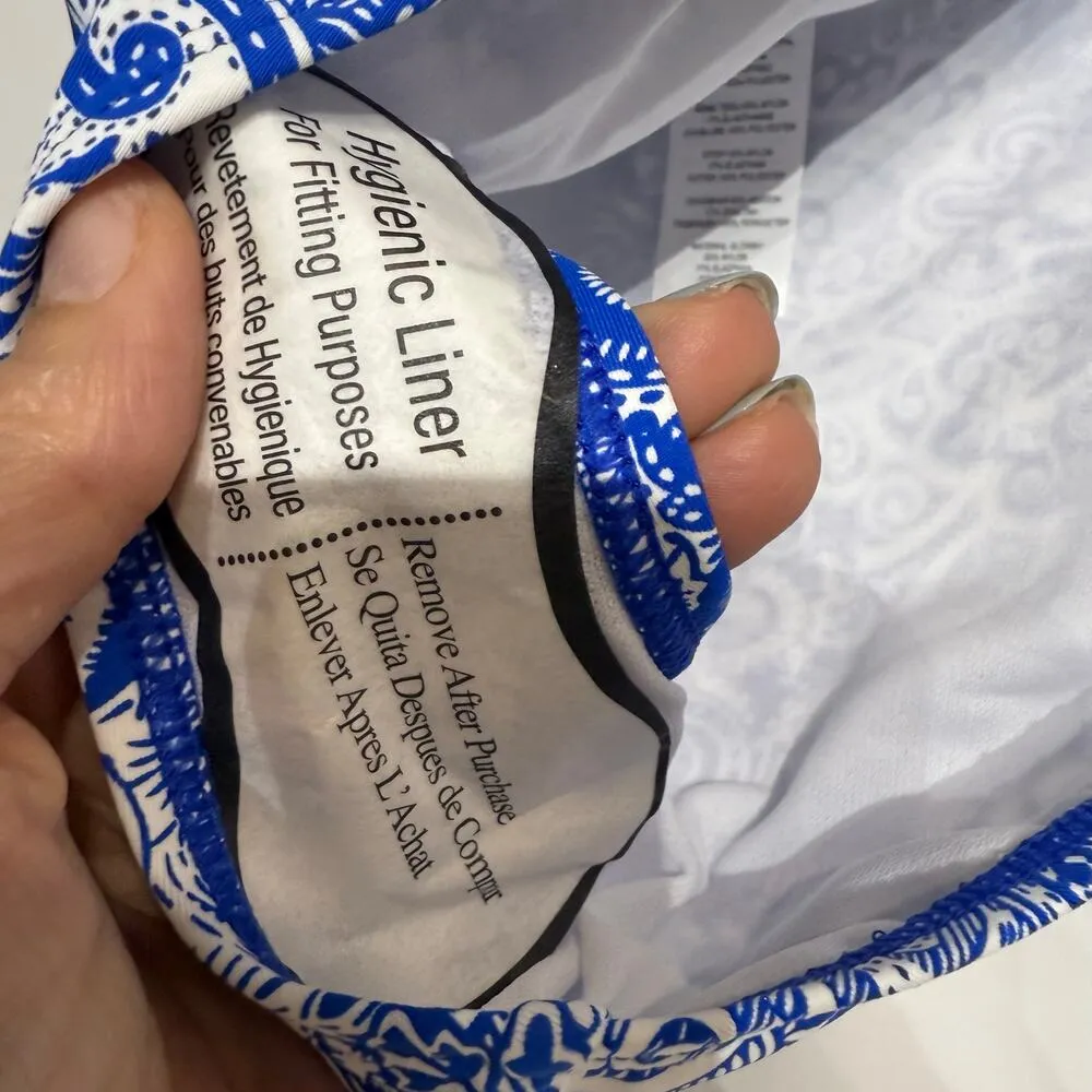 Ralph Lauren Blue Paisley Artisanal Woodblock Bikini Bottoms Sz 12 NWT - Image 5
