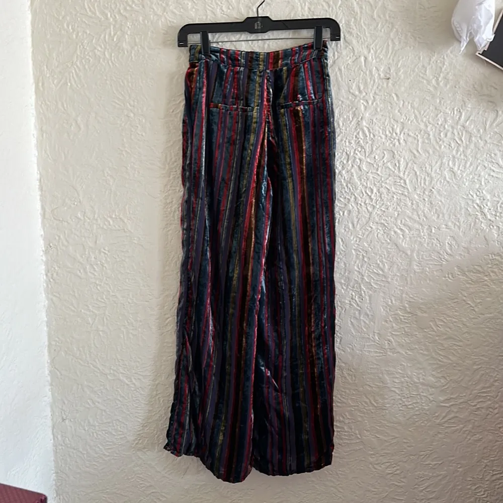 House of Harlow 1960 x Revolve Mona Pants Haze Velvet Multicolor Stripe Wide Leg Size XXS - Image 6