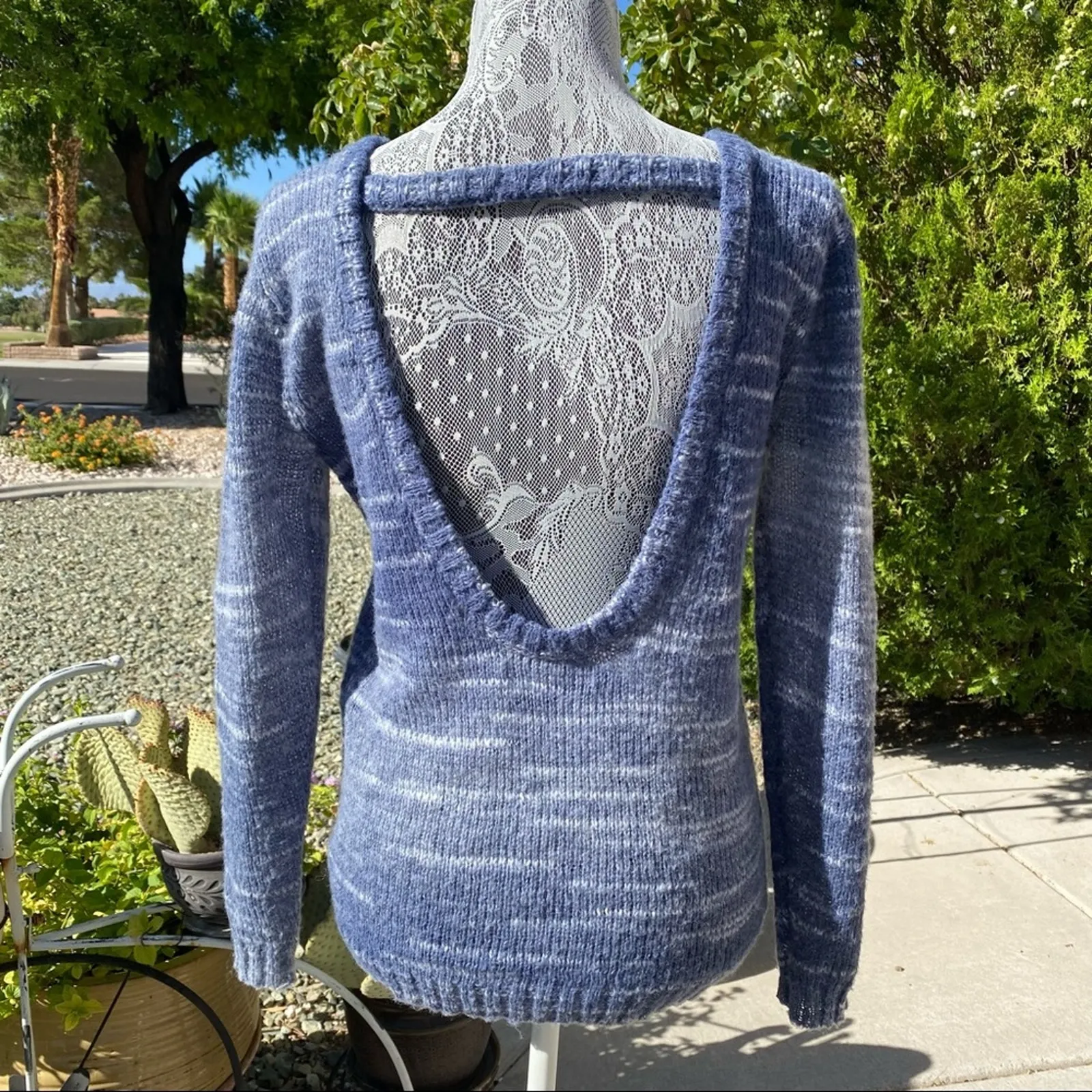 RUBBISH Womens Wool Blend Backless Spacedye Long Sleeve Sweater Top Size XS - Image 5