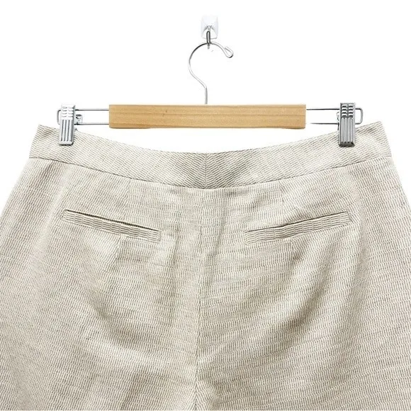 NWT W by Worth Linen Cotton Bermuda Shorts Off White Tan Tumbleweed Size 6 NEW - Image 7