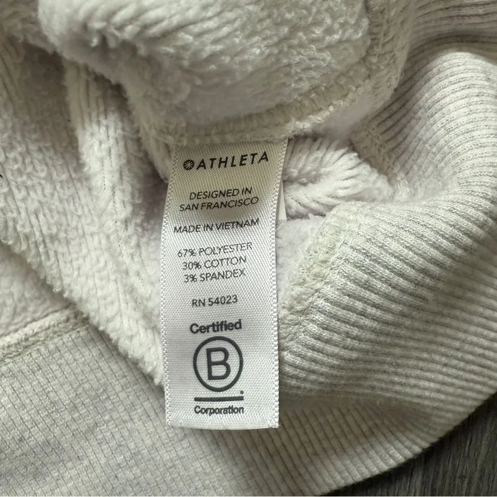Athleta Funnel Neck Pullover Sweatshirt Heather Gray XS Oversized Athleisure - Image 9