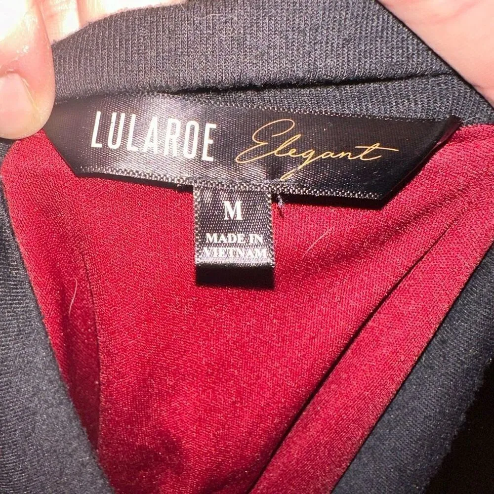 LuLaRoe  red and black lace elegant M bomber jacket - Image 3