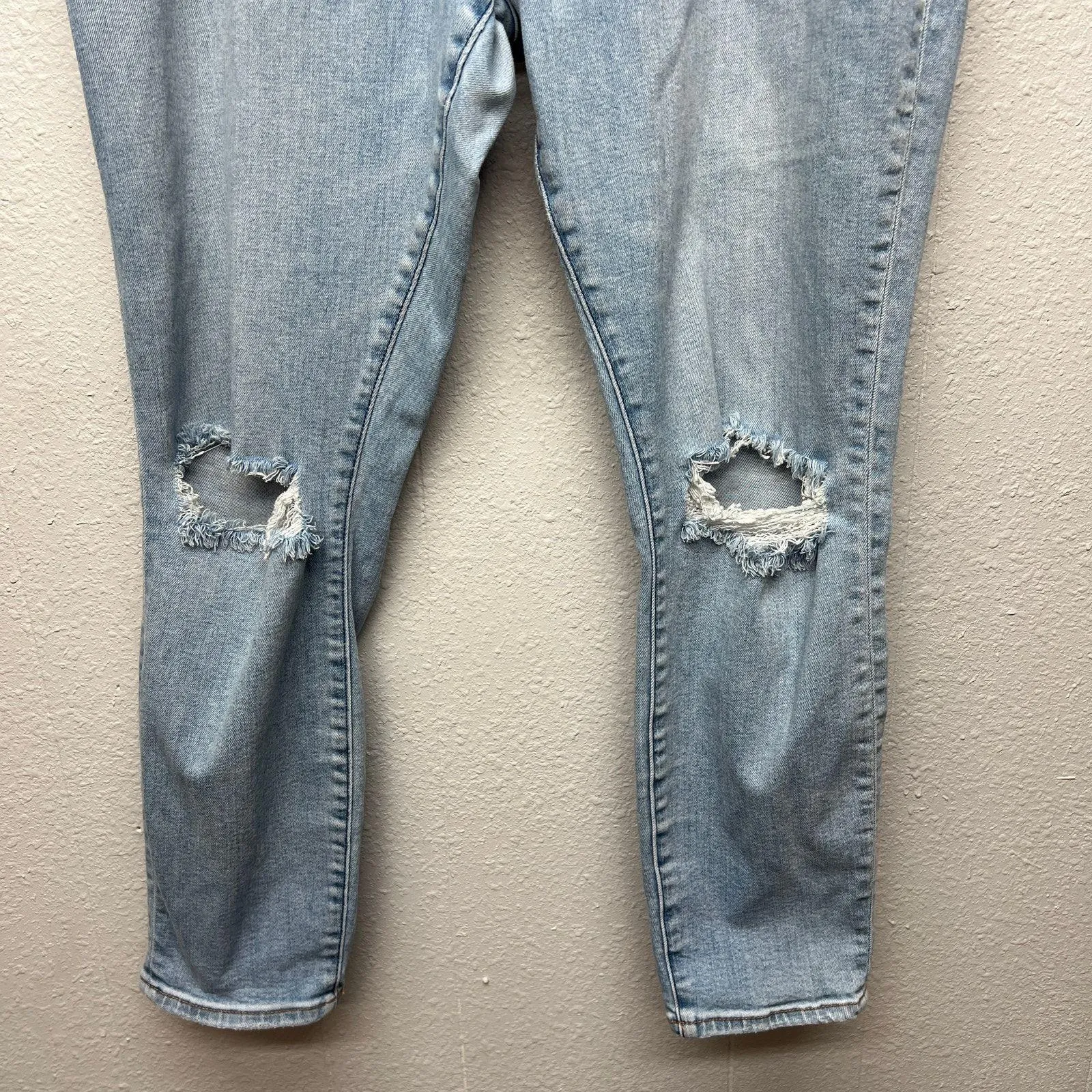 Abercrombie & Fitch The Supper Skinny Ankle High Rise Distressed Womens Jeans 34 - Image 5
