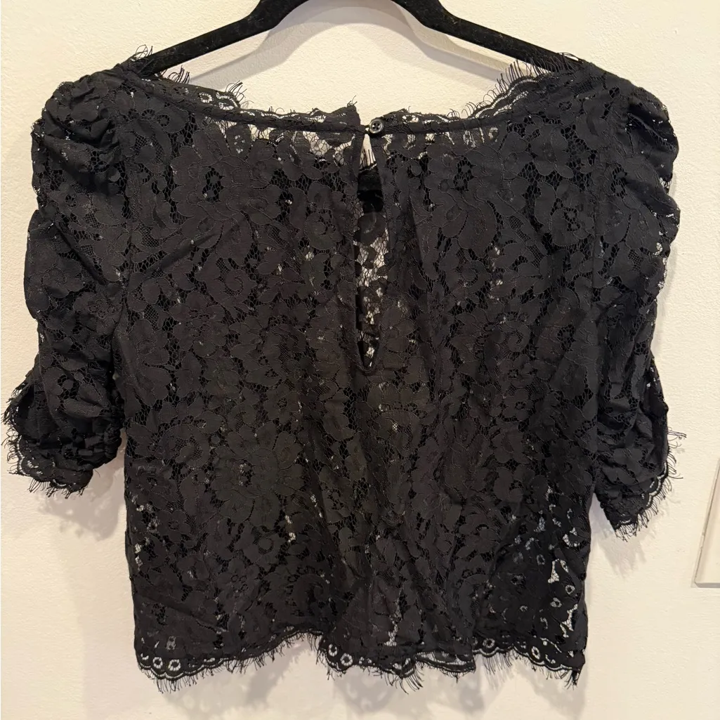 Joie Fanny Smocked Sleeve Lace Top - Image 9