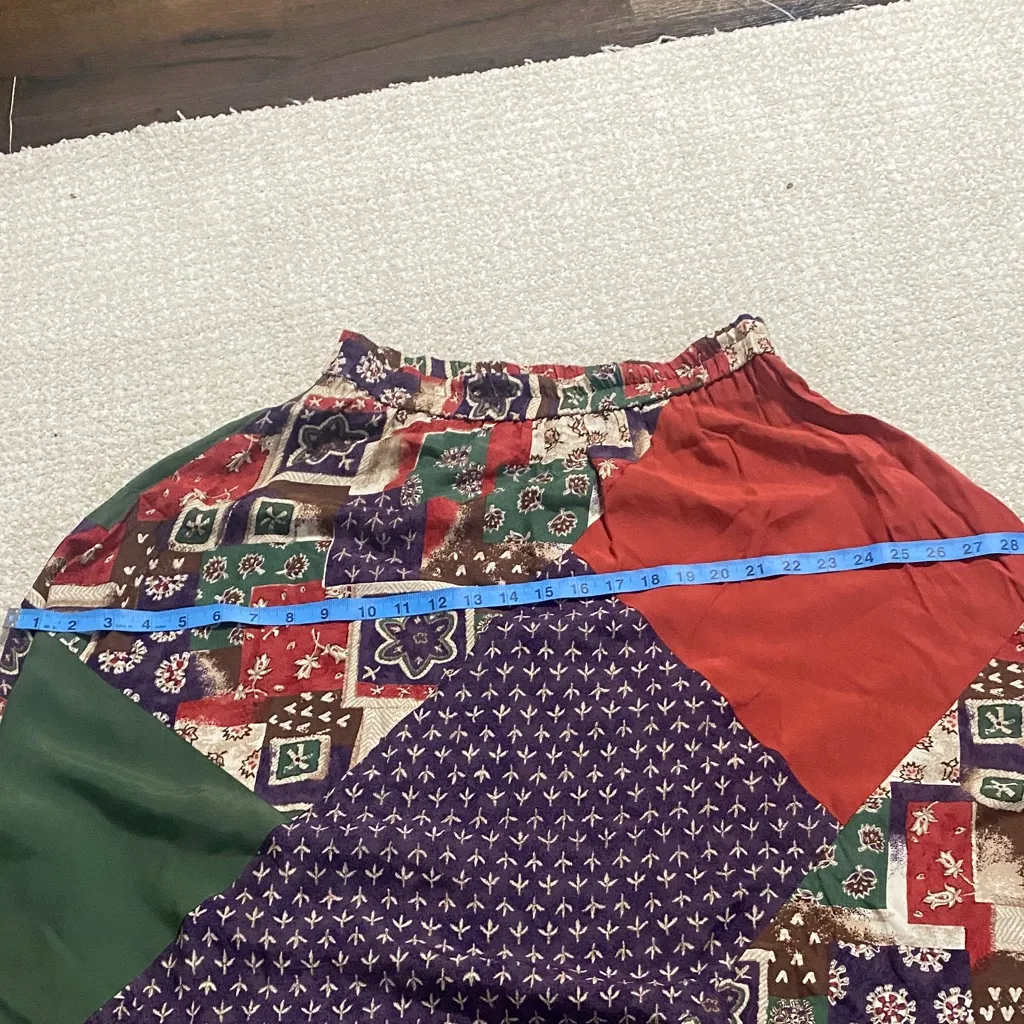 Chaus Multicolor Patchwork Maxi Skirt Red Size 8 - Image 7