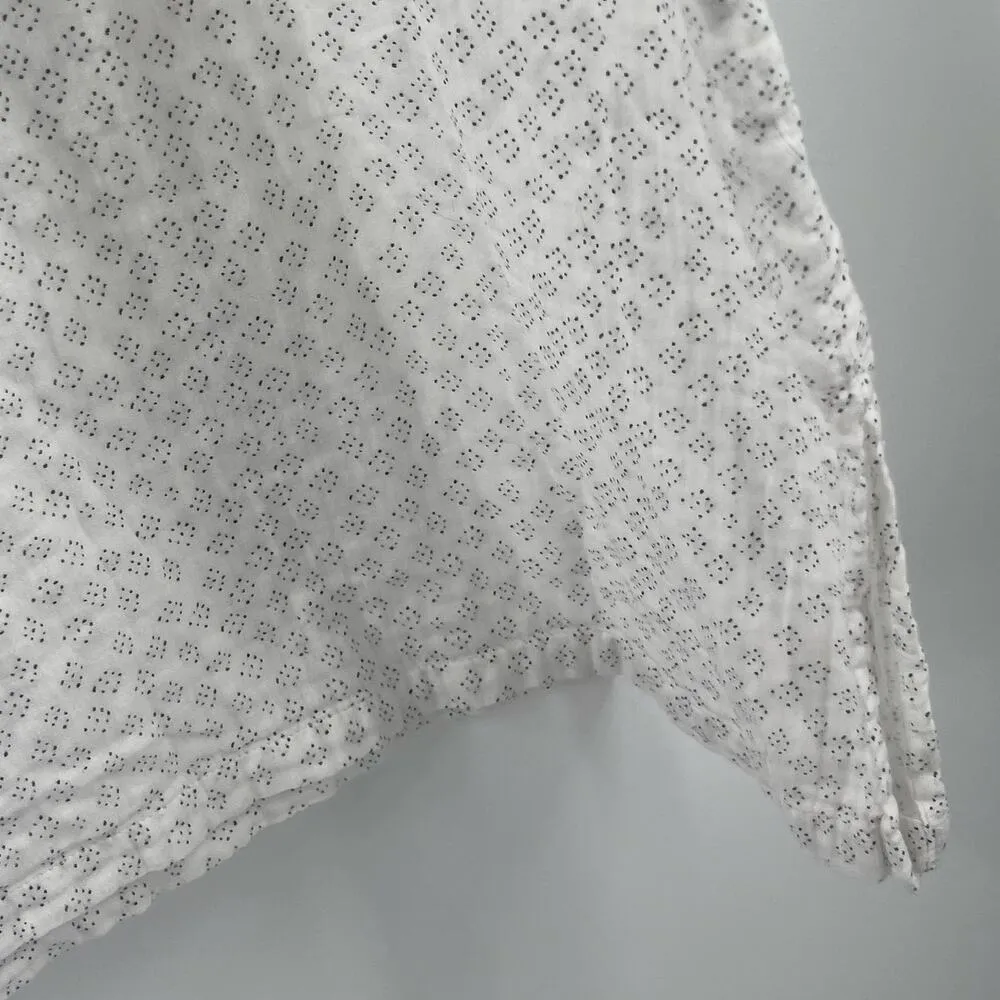 EILEEN FISHER Tank Top Size Large White Cadence Diamond Print Organic Cotton - Image 6