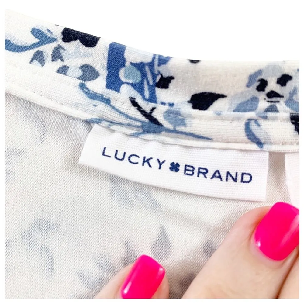Lucky Brand Paisley Floral White/Blue Shirt Dress - Image 2