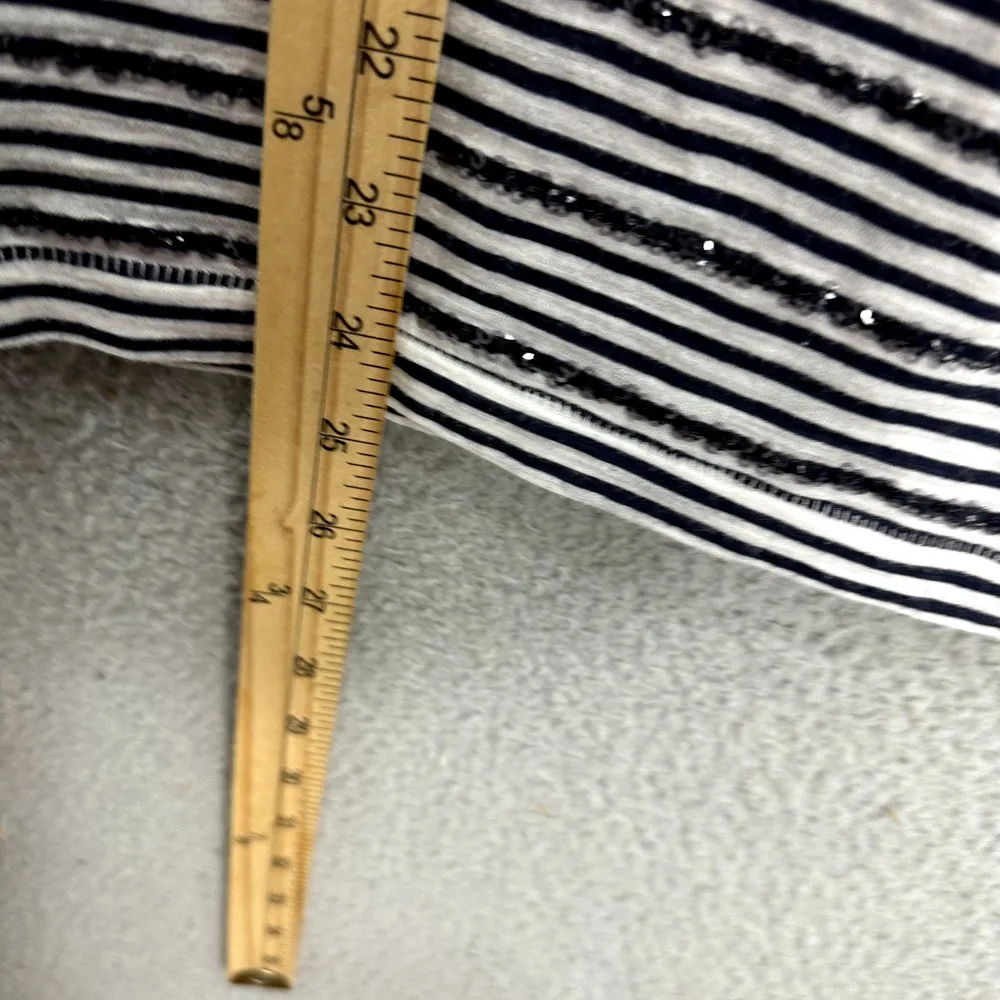 J.Crew‎ Tank Top Womens Small Blue Striped Sequin Nautical Preppy Twee Vtg Y2K - Image 5