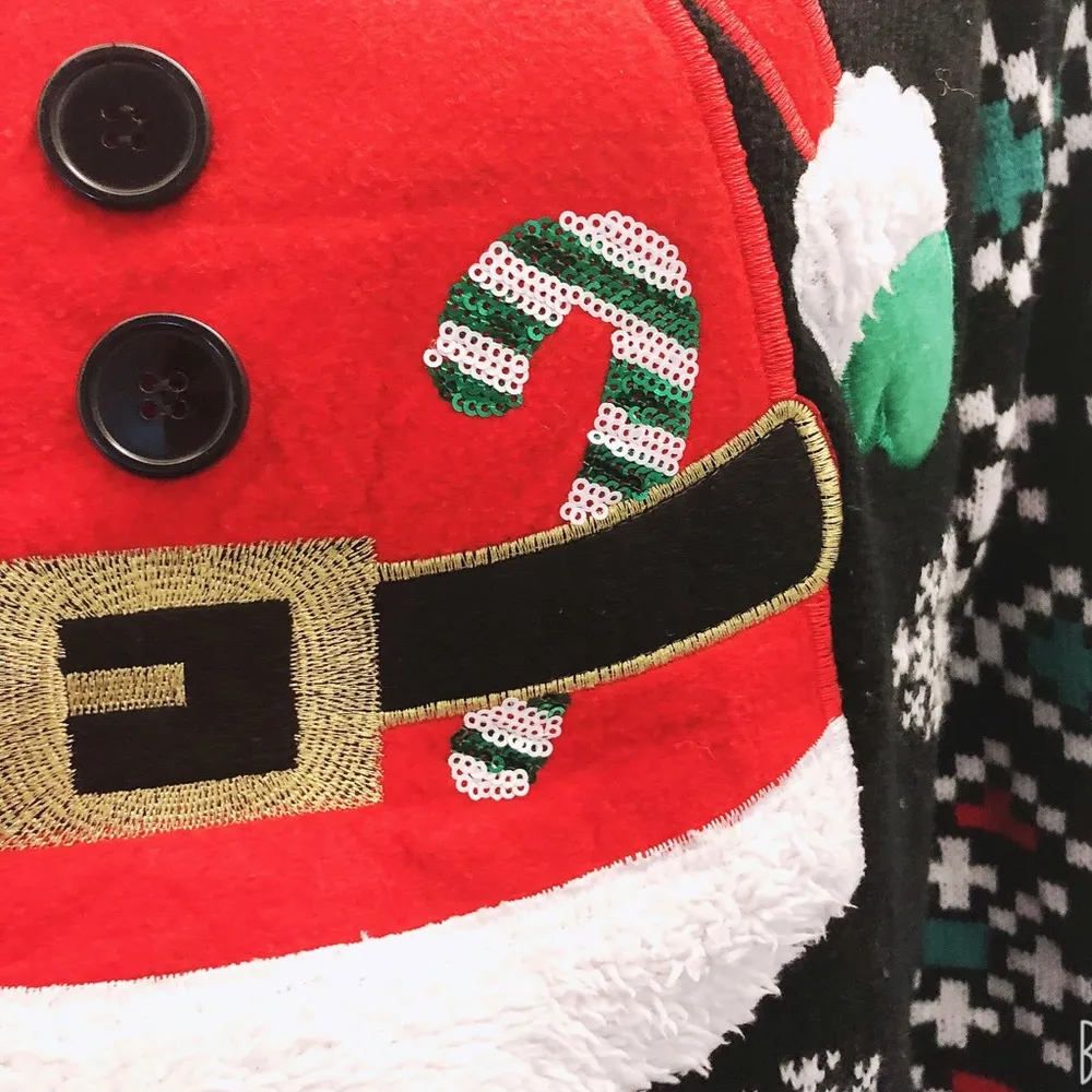 United States Sweaters Crewneck Holiday Sweater in Black/Red, Size L EXCELLENT - Image 6