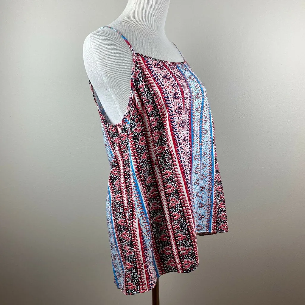 1. State Top Women Medium Split Back Tank‎ Print High Low Cami Summer Sleeveless - Image 8