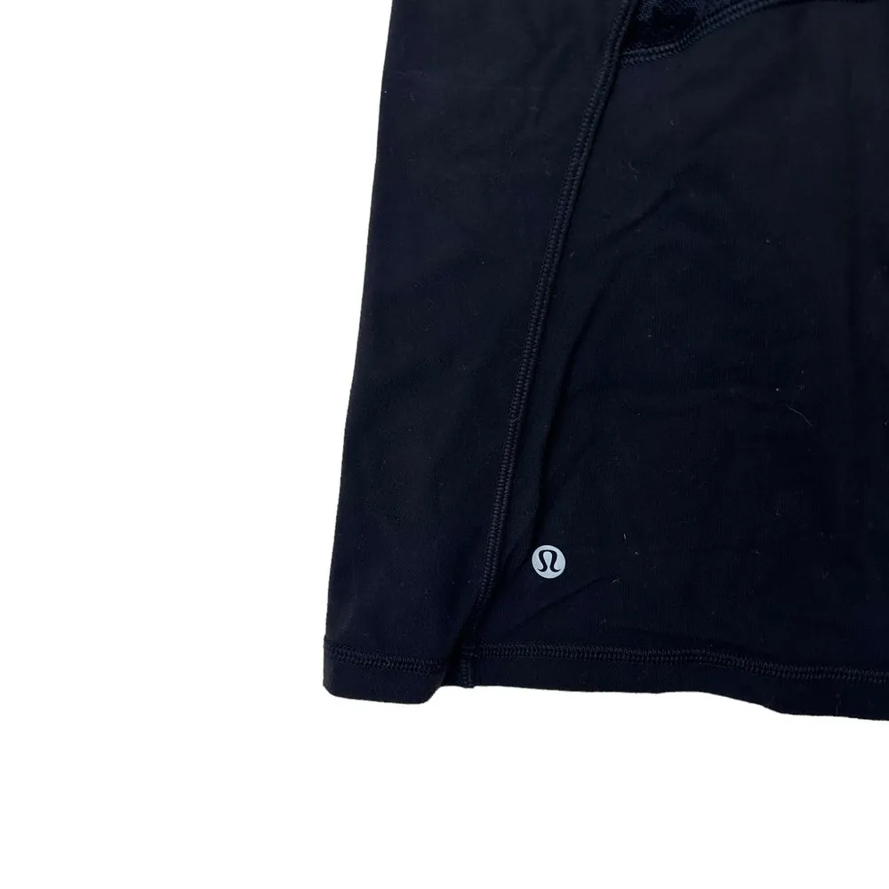 Lululemon Black Flocked Cool Racerback Tank Top Sz XS - Image 3