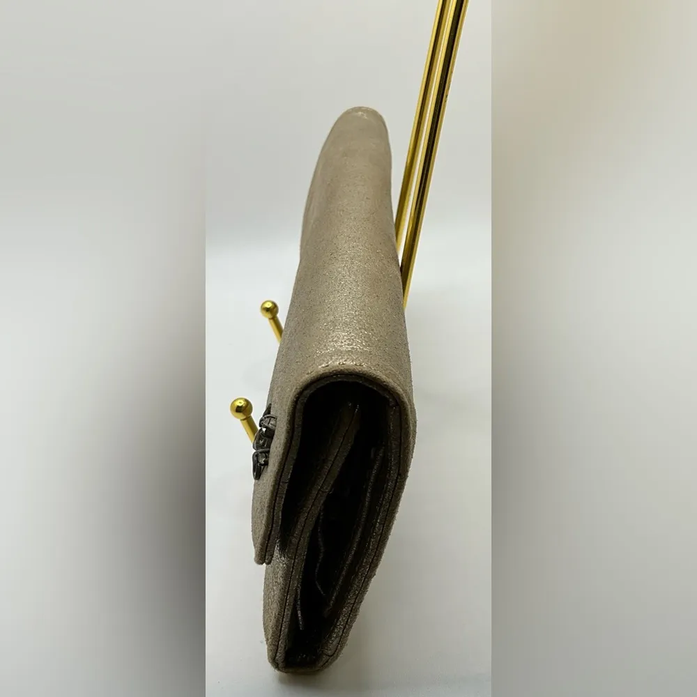 Vintage Y2K Rare Suede Pewter Juicy Couture Long Kiss-lock Wallet - Image 4