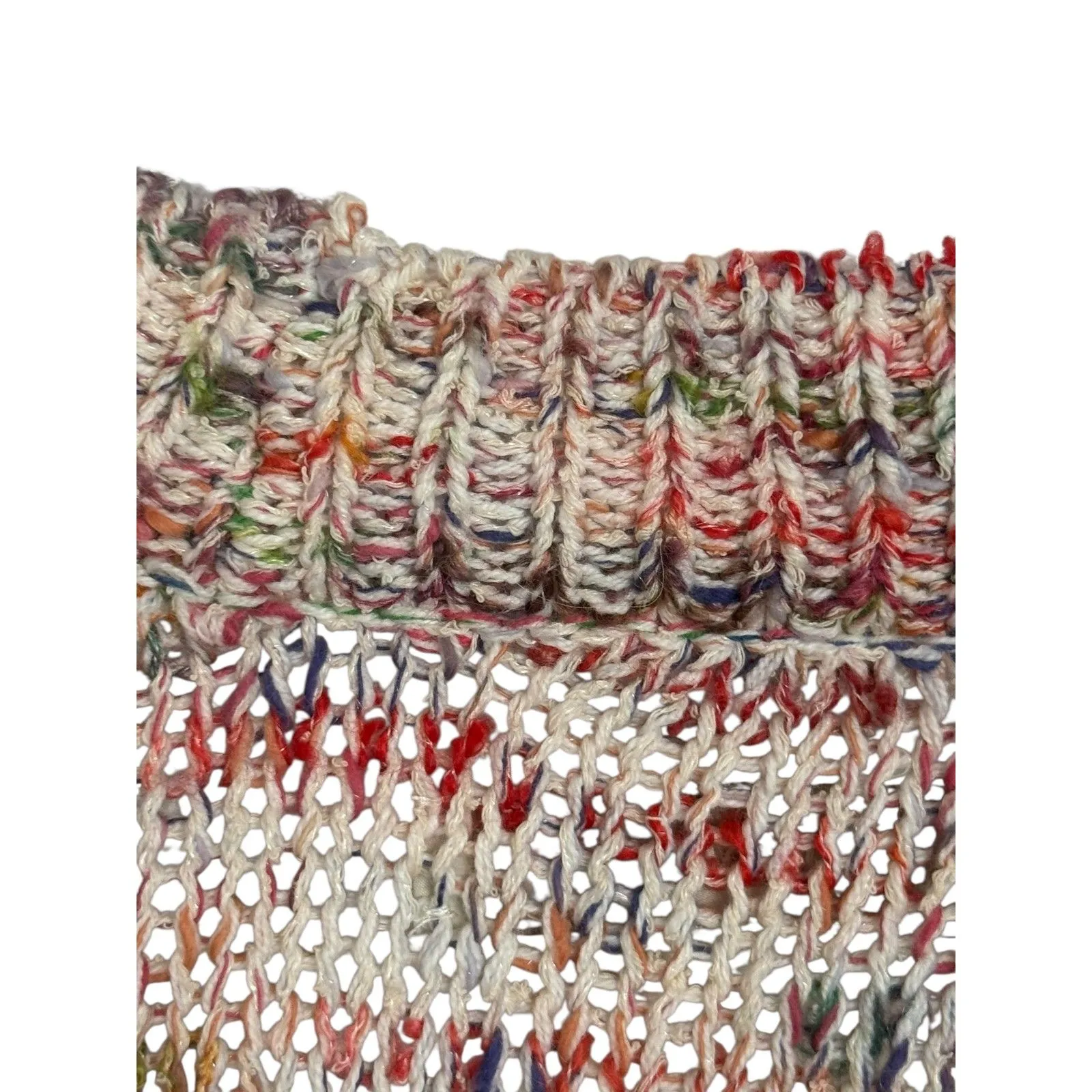 LOFT Cotton Blend Women’s Multicolor Speckled Knit Open Cardigan Sweater Small - Image 5