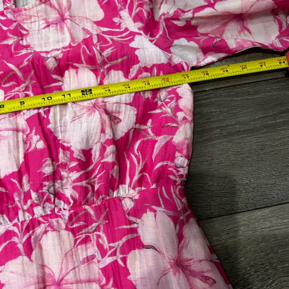 NWT Pink Loveshackfancy Floral Cotton Silk Teyana Mini Dress Holiday Sun Fuschia - Image 10