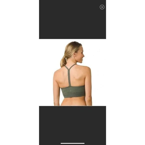 Prana Alois T-Strap Sports Bra Bralette High Neck Racerback Sz M - Image 2