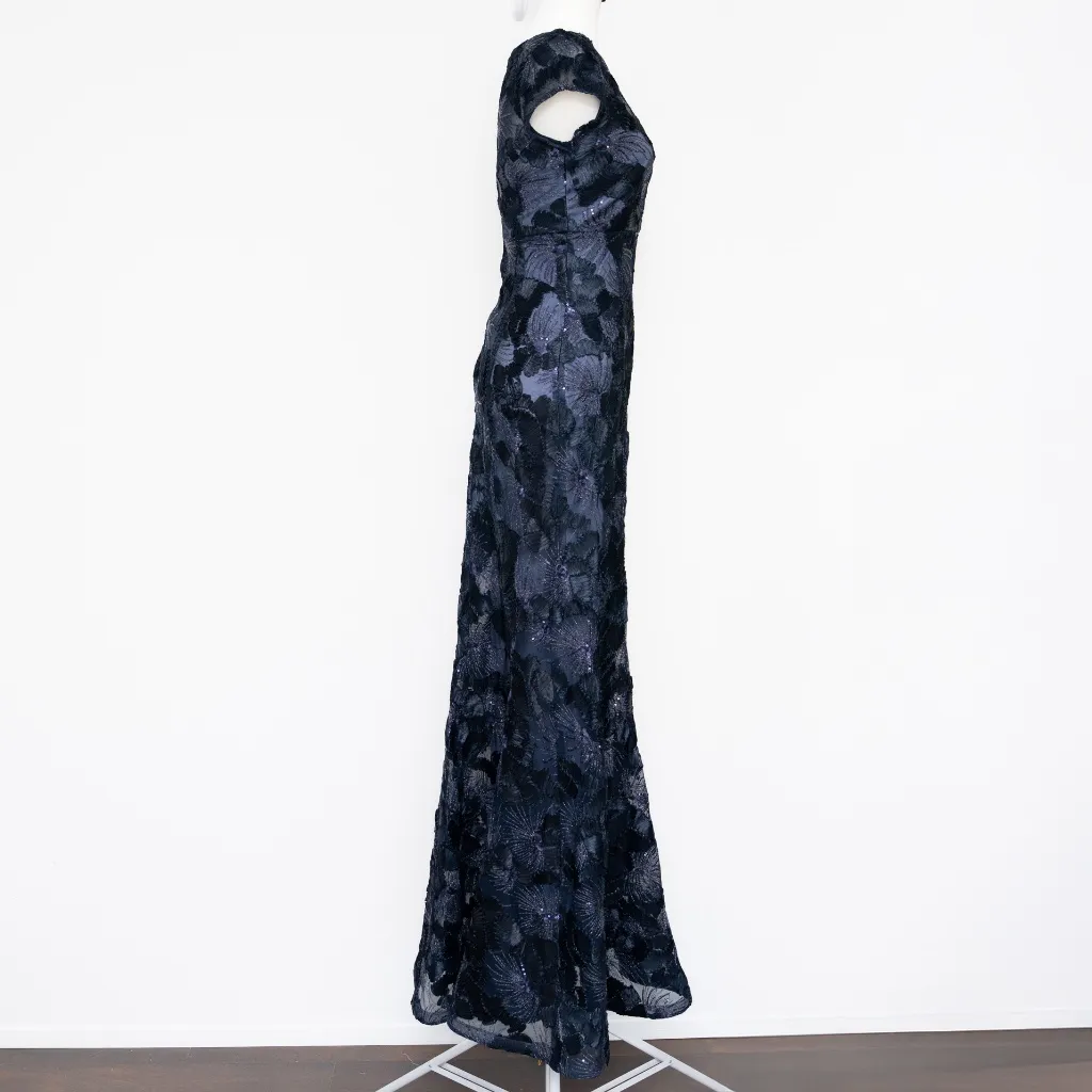 Betsy & Adam - Flower Embroidered Cap Sleeve Gown - Image 5