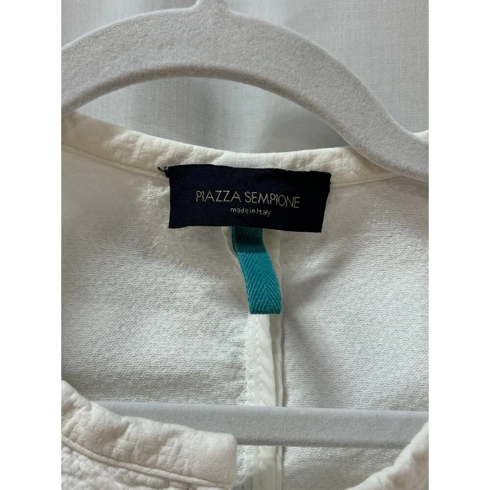 Piazza Sempione Long Sleeve Crop Jacket & Flare Pants Set White Women's 44 / M - Image 3