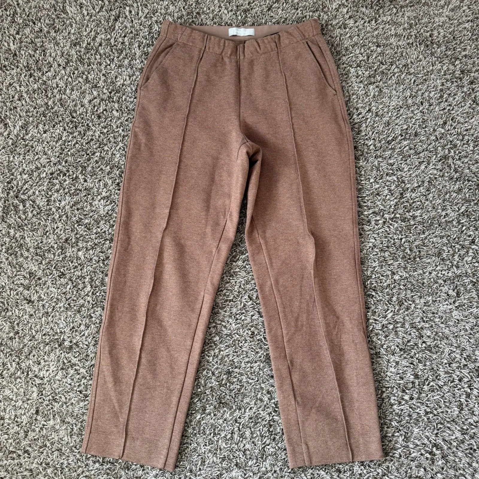 Everlane The Dream Pant Pleated Elastic Waist Pull On Women's Small Camel Brown - Image 2