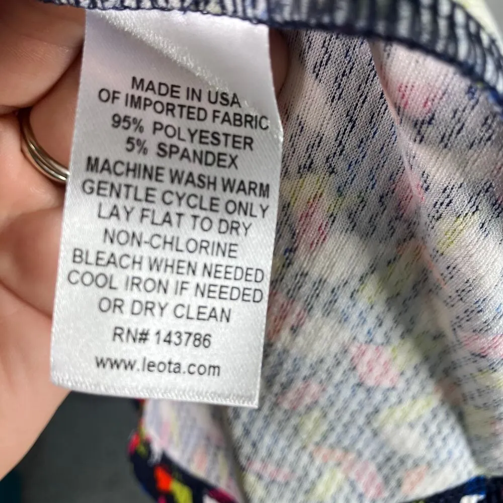 Leota Ava Sleeveless Dress Fiesta Confetti Print Size 4L Made in USA Fit & Flare - Image 3