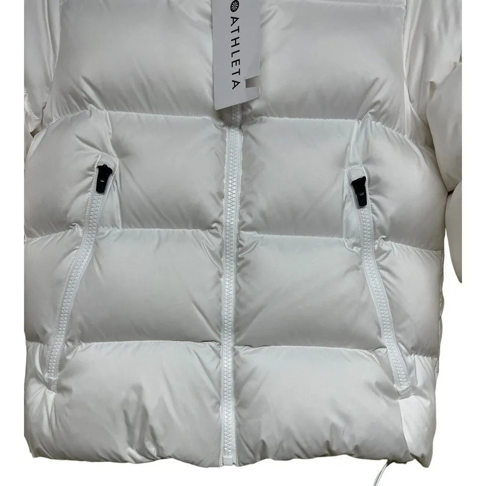 Athleta Snow Down Cropped Puffer Jacket White Women’s Size XS - Image 4