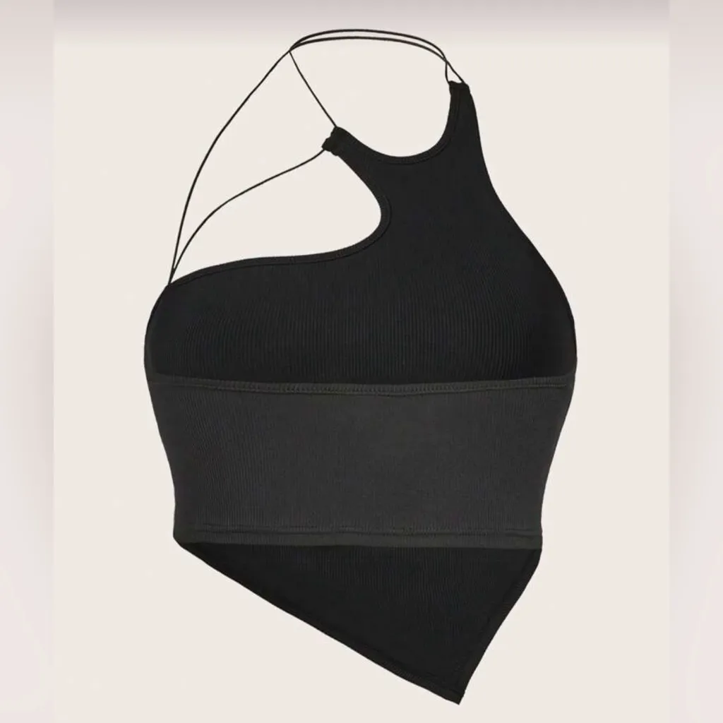 SHEIN Icon Black Ribbed Top - Image 2