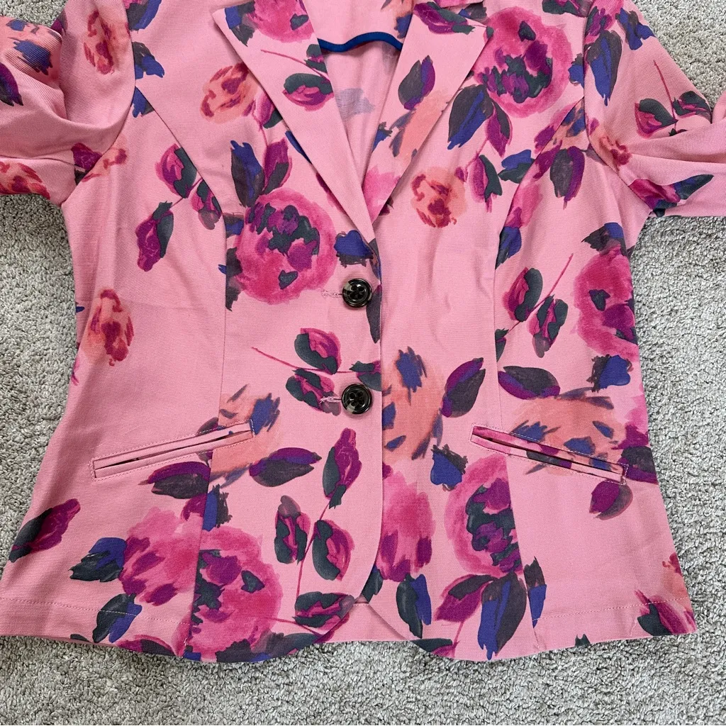 CAbi Women’sa Floral Jacket Blazer Longsleeve in Pink Rose Garden Cottagecore 8 - Image 7