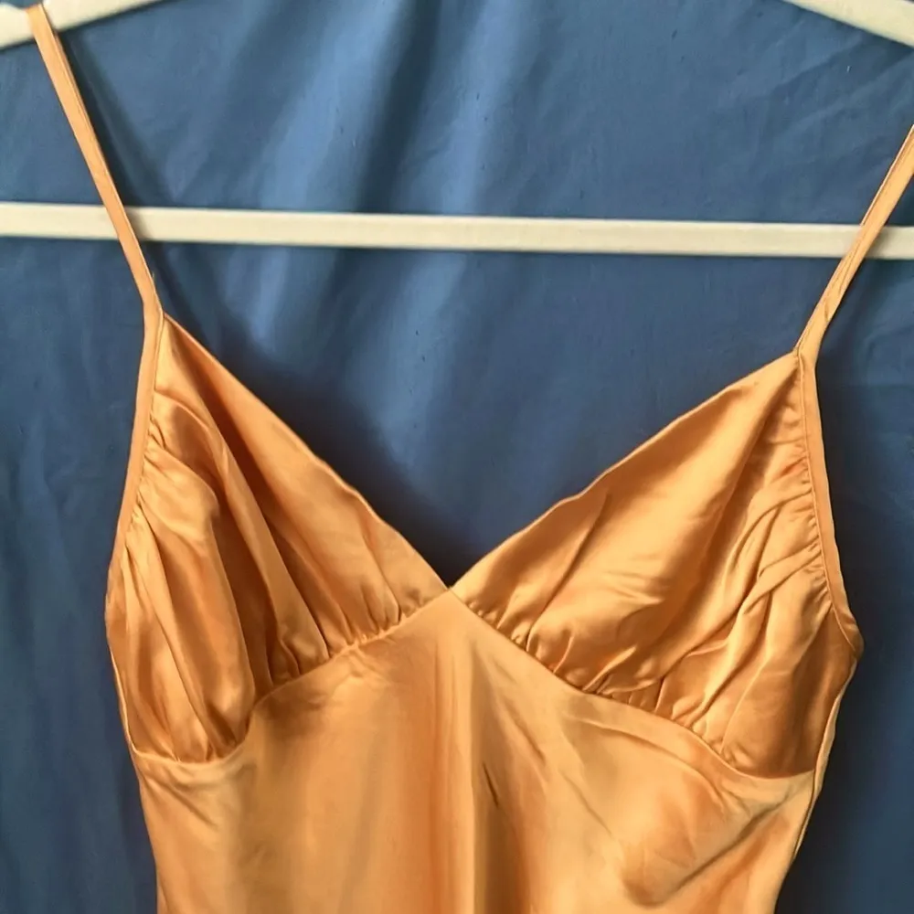 Abercrombie & Fitch: Gold Slip Dress- adjustable spaghetti straps- Maxi- S - Image 4