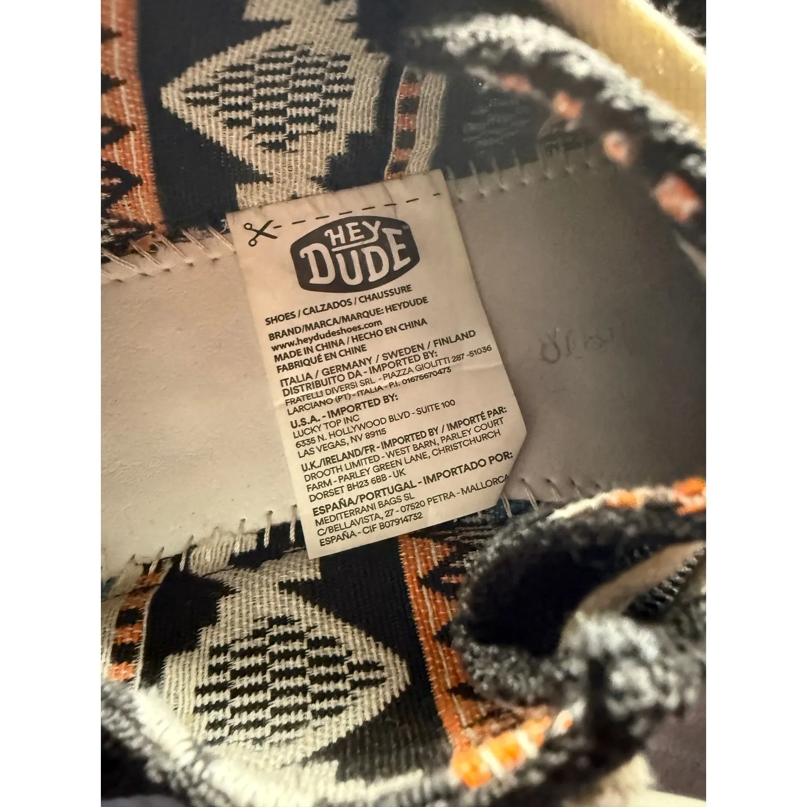 Hey Dude Wendy Chambray Off Black Boho Loafers Comfort Casual‎ Shoes US 7 - Image 3