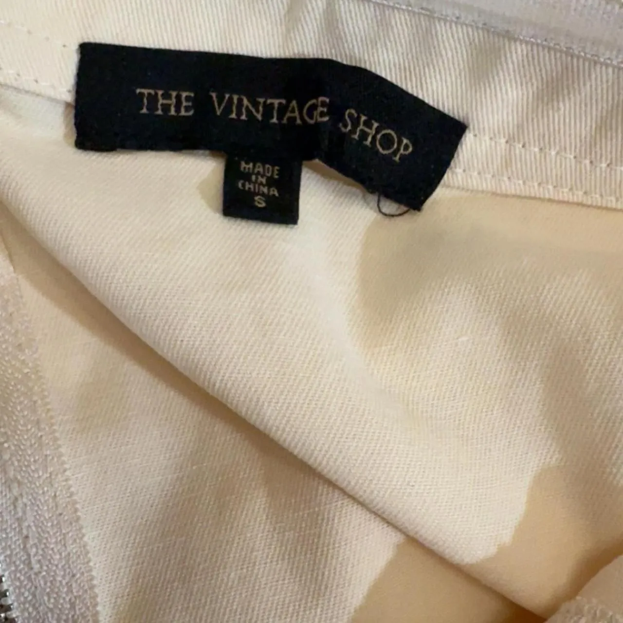 The Vintage Shop Cream and tan jumpsuit with cargo pockets and zip - Image 3